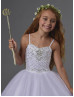 Beaded Shimmering Tulle Wedding Flower Girl Dress With Jacket